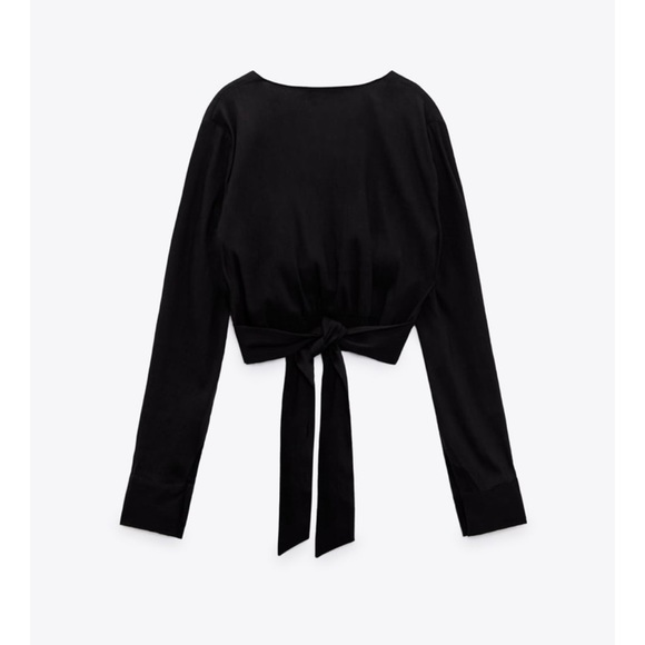 Zara LINEN BLEND KNOTTED TOP​ - Picture 3 of 4